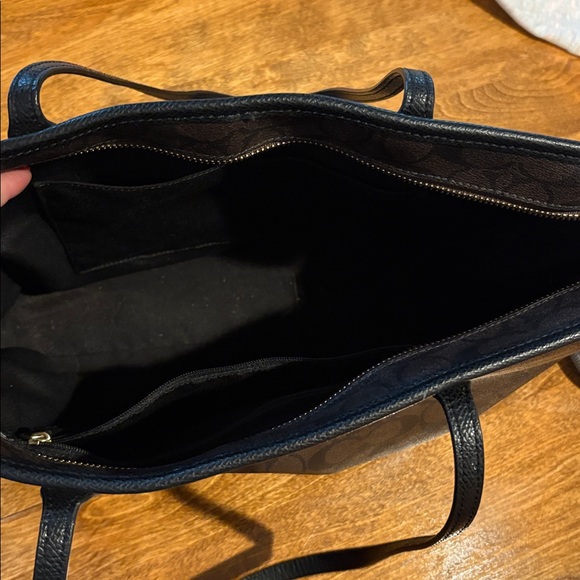 Coach Dark Brown Signature Tote with Black Handles - Picture 5 of 15